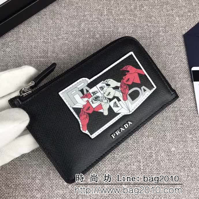 PRADA普拉達 2018最新漫畫印象系列 專櫃最新款 男士卡片夾 2MC021 DD1073